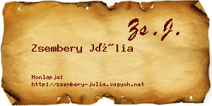 Zsembery Júlia névjegykártya