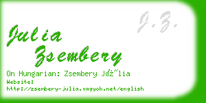 julia zsembery business card
